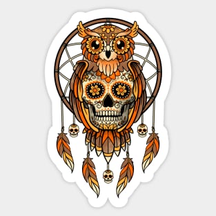 Calavera owl dreamcatcher Sticker